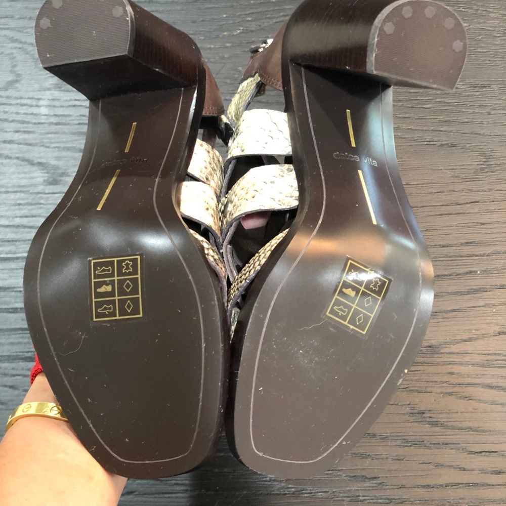 Dolce Vita Python Print Stack Heels Sandals Sz 6 - image 6
